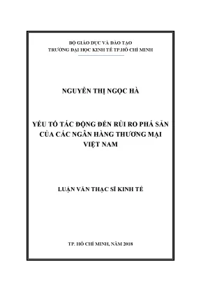 Luận văn rủi ro phá sản ngân hàng thương mại Việt Nam