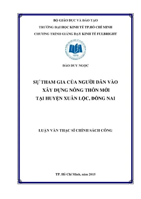 Sự Tham Gia Của Người Dân Trong Xây Dựng Nông Thôn Mới 
