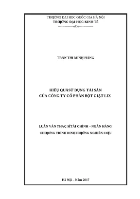 Phân tích hiệu quả sử dụng tài sản tại Bột giặt Lix