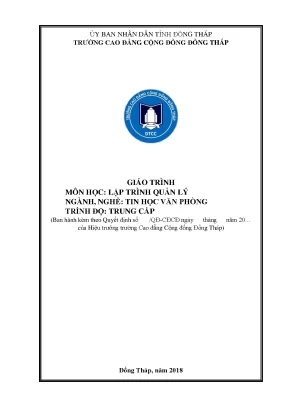 Giáo Trình Lập Trình Quản Lý Tin Học Văn Phòng Trung Cấp