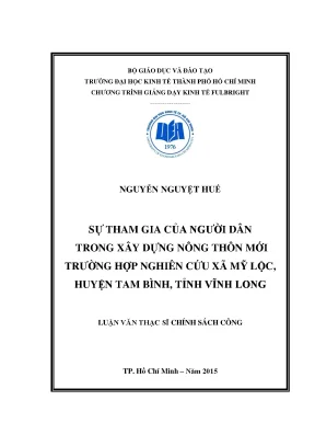 Sự Tham Gia Của Người Dân Trong Xây Dựng Nông Thôn Mới