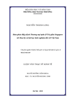 Hiệp định Thương mại Tự do FTA giữa Singapore và Hoa Kỳ:
