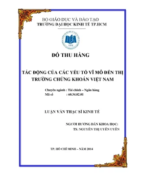 Luận văn: Tác động yếu tố vĩ mô đến TTCK Việt Nam