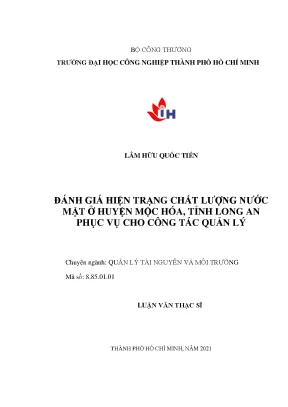 Đánh giá chất lượng nước mặt huyện Mộc Hóa, Long An