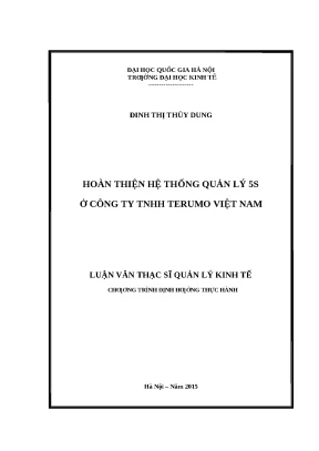 Hoàn thiện hệ thống quản lý 5S tại công ty TNHH Terumo