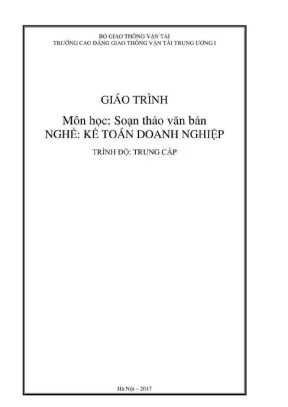 Giáo trình Soạn thảo văn bản Kế toán Doanh nghiệp