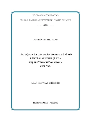 Tác Động Của Nhân Tố Kinh Tế Vĩ Mô Đến Tỉ Suất Sinh Lợi