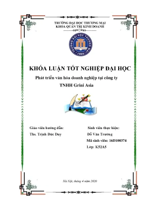 Khóa luận phát triển văn hóa doanh nghiệp Grini Asia