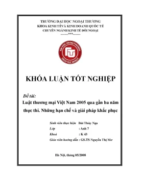 Đánh giá Luật Thương mại Việt Nam 2005: Hạn chế và Giải pháp