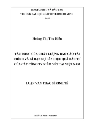 Tác động của chất lượng báo cáo tài chính và kỳ hạn nợ