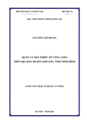 QLNN về Công giáo tại Kim Sơn, Ninh Bình (Luận văn)