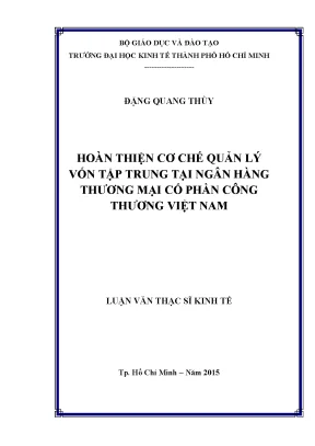 Cải Tiến Cơ Chế Quản Lý Vốn Tập Trung Tại VietinBank
