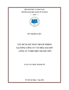 Luận văn: Kế toán trách nhiệm tại Tổng Cty Văn hóa Sài Gòn