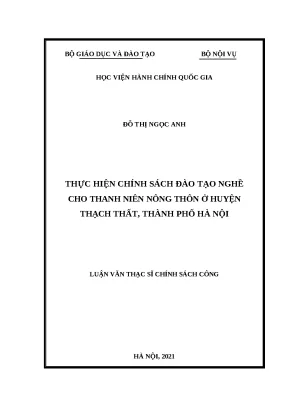 Chính sách đào tạo nghề cho thanh niên nông thôn Thạch Thất