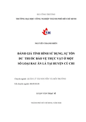 Đánh giá sự tồn dư thuốc bảo vệ thực vật trong rau ăn lá