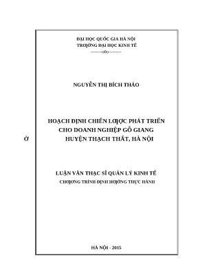 Luận văn thạc sĩ: Chiến lược phát triển Gỗ Giang
