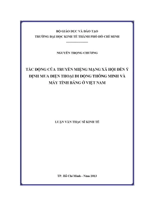 Tác Động Của Truyền Miệng Mạng Xã Hội Đến Ý Định Mua