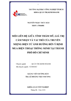 Tác động của tính thẩm mỹ và truyền miệng điện tử đến ý