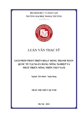 Giải pháp thanh toán quốc tế tại Agribank | Luận văn
