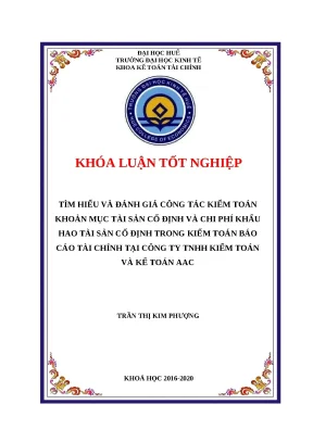 Kiểm Toán Tài Sản Cố Định và Chi Phí Khấu Hao TSCĐ tại