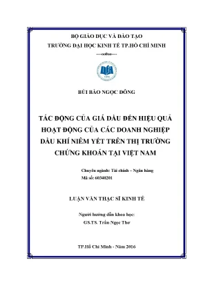 Tác động của giá dầu đến hiệu quả doanh nghiệp dầu khí