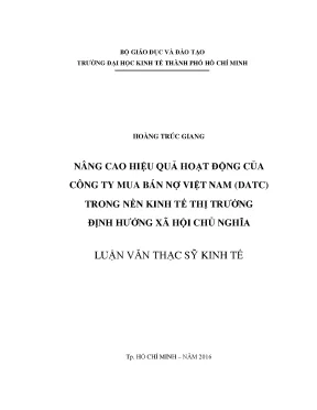 Nâng cao hiệu quả hoạt động của DATC trong nền kinh tế