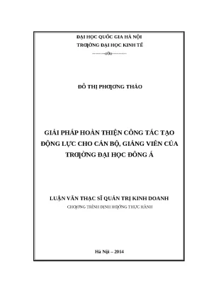Giải pháp nâng cao động lực cho cán bộ và giảng viên tại