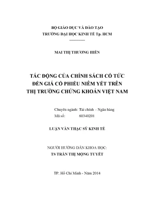 Tác động của chính sách cổ tức đến giá cổ phiếu trên thị