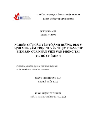Yếu Tố Ảnh Hưởng Đến Ý Định Mua Sắm Thực Phẩm Trực Tuyến