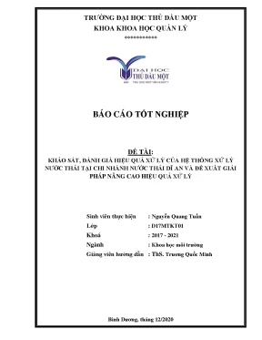Đánh giá hệ thống xử lý nước thải tại Dĩ An & Giải pháp