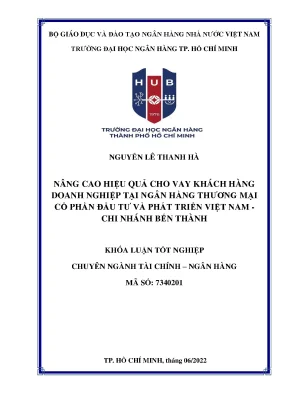 Nâng cao hiệu quả cho vay doanh nghiệp tại BIDV Bến Thành