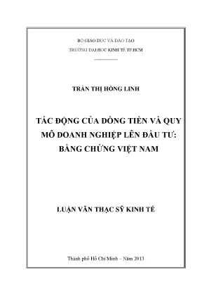 Luận văn thạc sĩ: Dòng tiền và quy mô DN ảnh hưởng đầu tư