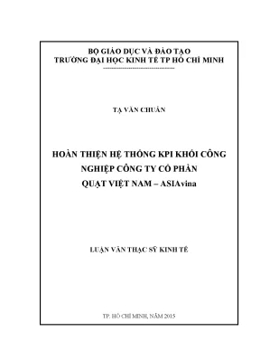 Hoàn thiện hệ thống KPI cho khối công nghiệp tại Công ty