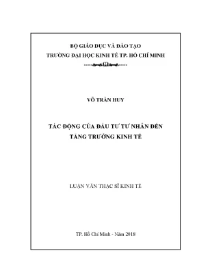 Tác động của đầu tư tư nhân đến tăng trưởng kinh tế Việt Nam