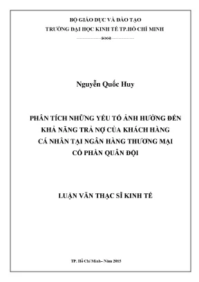 Phân Tích Yếu Tố Ảnh Hưởng Đến Khả Năng Trả Nợ Của Khách