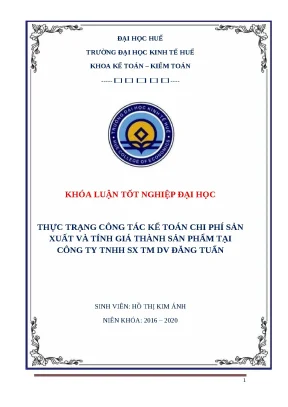 Thực trạng kế toán chi phí sản xuất & tính giá thành