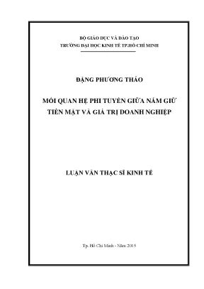 Mối quan hệ giữa nắm giữ tiền mặt và giá trị doanh nghiệp