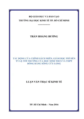 Tác động của chính sách miễn giảm học phí đến tỷ lệ học