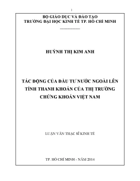 Tác động của đầu tư nước ngoài đến tính thanh khoản thị