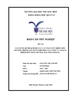 Kế hoạch quản lý an toàn sức khỏe môi trường trong sản