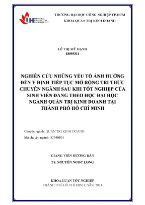 Yếu Tố Ảnh Hưởng Đến Ý Định Mở Rộng Tri Thức Chuyên