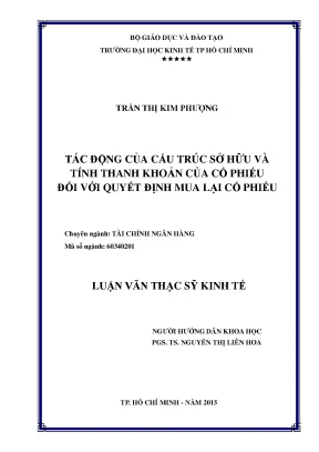 Cấu trúc sở hữu, thanh khoản & quyết định mua lại cổ phiếu