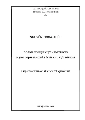 Doanh Nghiệp Việt Nam Trong Mạng Lưới Sản Xuất Ô Tô Khu