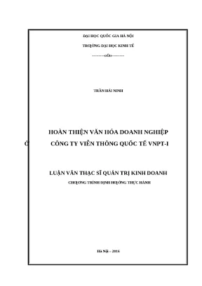 Hoàn thiện văn hóa doanh nghiệp tại VNPT-I: Giải pháp và