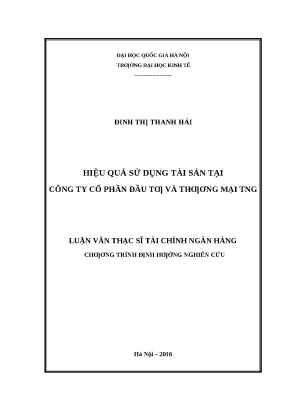 Luận văn: Hiệu quả sử dụng tài sản tại Công ty TNG