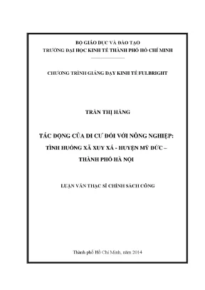Tác động của di cư đến nông nghiệp tại xã Xuy Xá, huyện