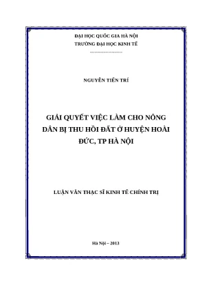 Giải pháp việc làm cho nông dân bị thu hồi đất ở Hoài