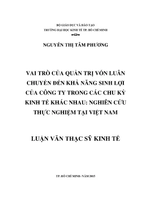 Vai trò của quản trị vốn luân chuyển trong khả năng sinh