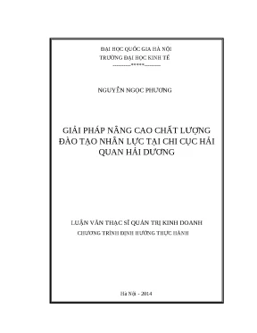 Luận văn: Đào tạo nhân lực Chi cục Hải quan Hải Dương
