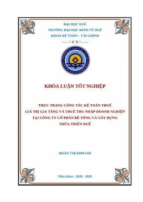 Khóa luận Kế toán thuế GTGT & TNDN tại Công ty Xây dựng
